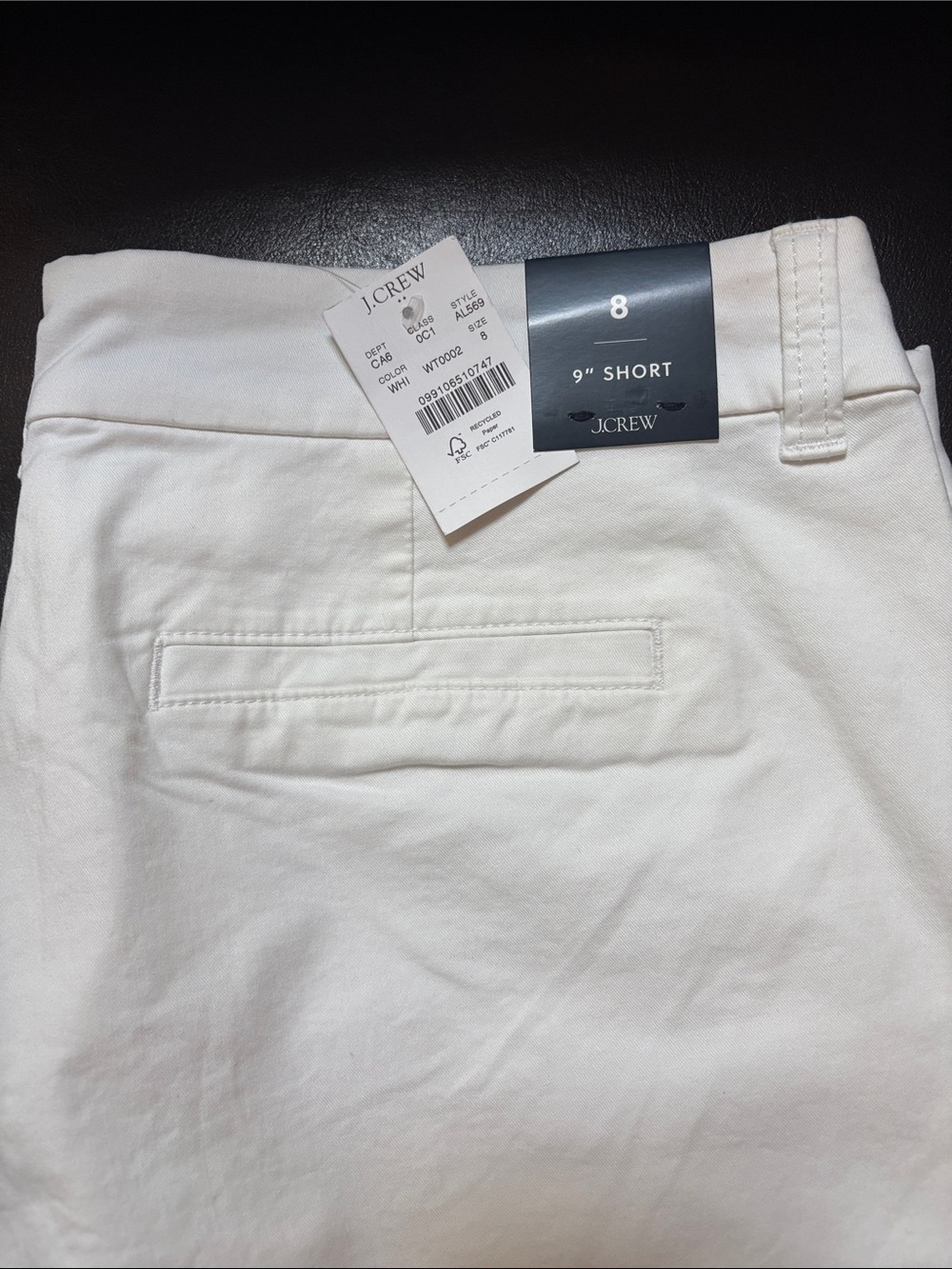 J. Crew White 9" Short - Size 8
